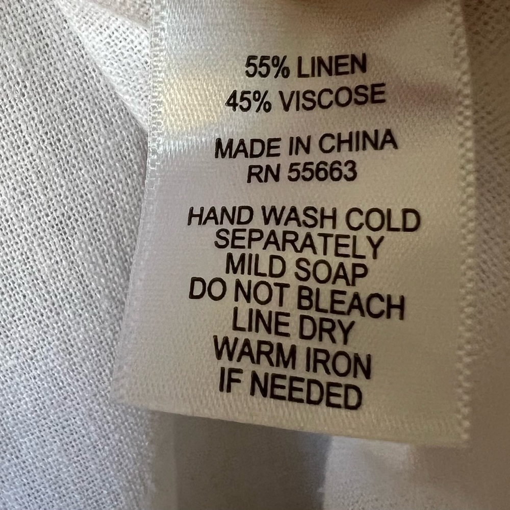 Cynthia Rowley Linen Blend White Wide Leg Pants Lace Eyelet Hem Size 2X - Picture 7 of 7